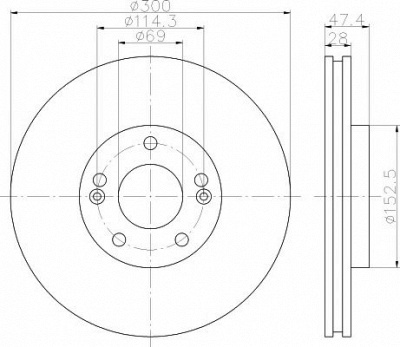 HELLA PAGID 8dd355114481 -  Тормозной диск